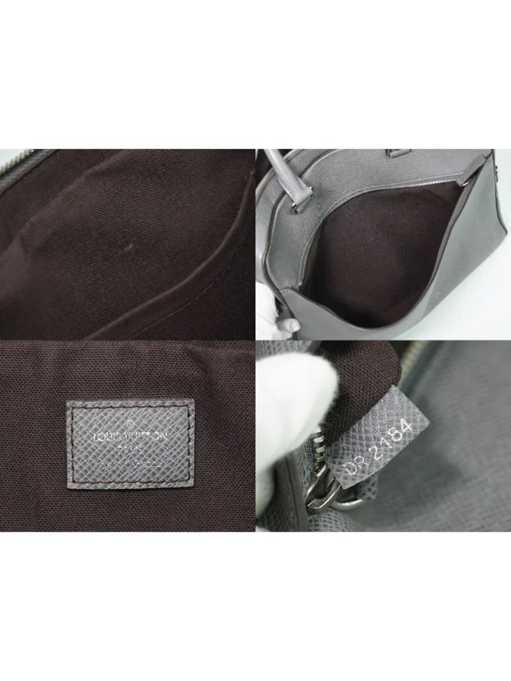 Louis Vuitton LV Porto Documan Business PM Taiga Leather Bag Glacier Gray